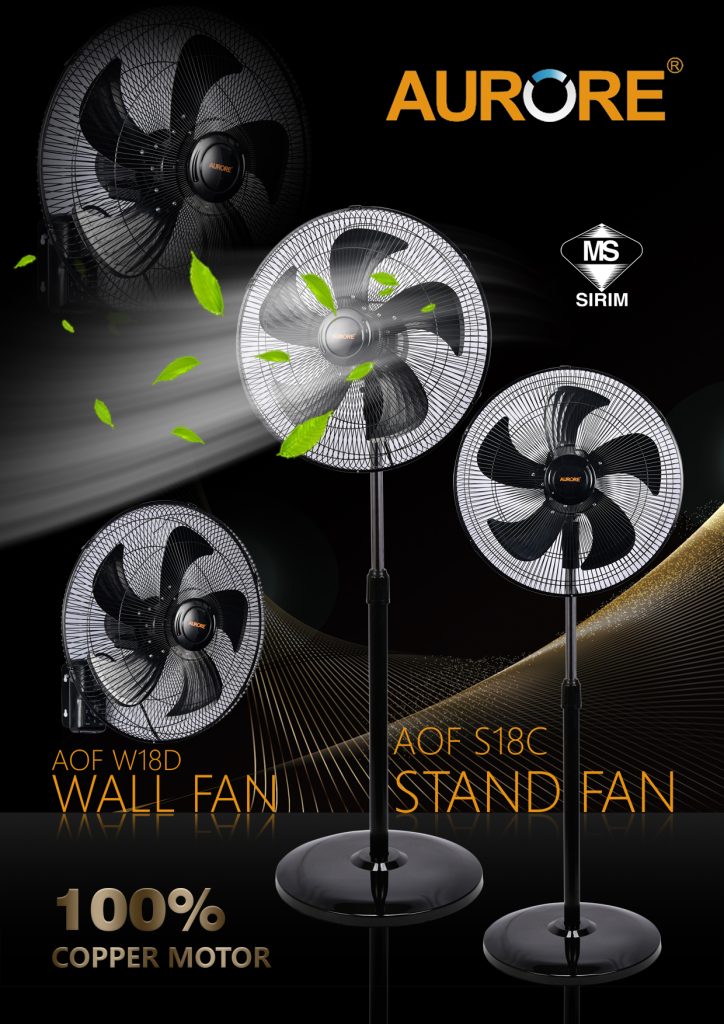 AOF W18D WALL FAN AOF S18C STAND FAN